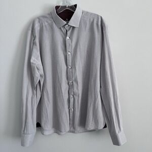 RGB Black Label XL White Micro Dot Shirt Contrast Trim 100% Cotton